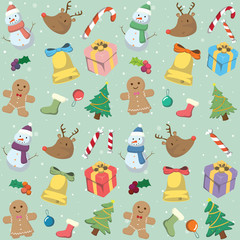 Colorful pattern with christmas elements