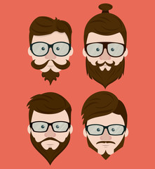 Hipster face collection icon vector illustration graphic design