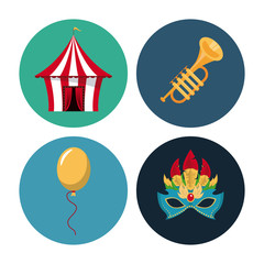 Circus carnival round icons icon vector illustration graphic