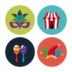 Circus carnival round icons icon vector illustration graphic