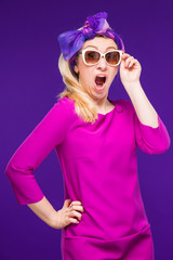 woman in glasses and a dress