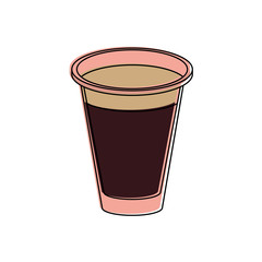coffee in glass cup beverage icon image vector illustration design 
