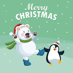 Merry christmas cartoon icon vector illustration graphic design