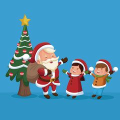 Merry christmas cartoon icon vector illustration graphic design