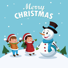 Merry christmas cartoon icon vector illustration graphic design