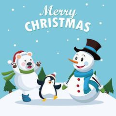 Merry christmas cartoon icon vector illustration graphic design