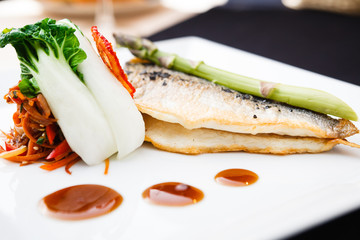 Bream fish with vegetables