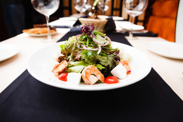 Greek salad with shrimp