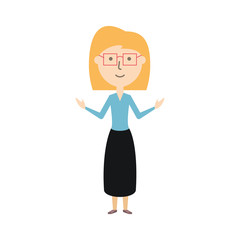 Fototapeta na wymiar colorful teacher woman over white background vector illustration