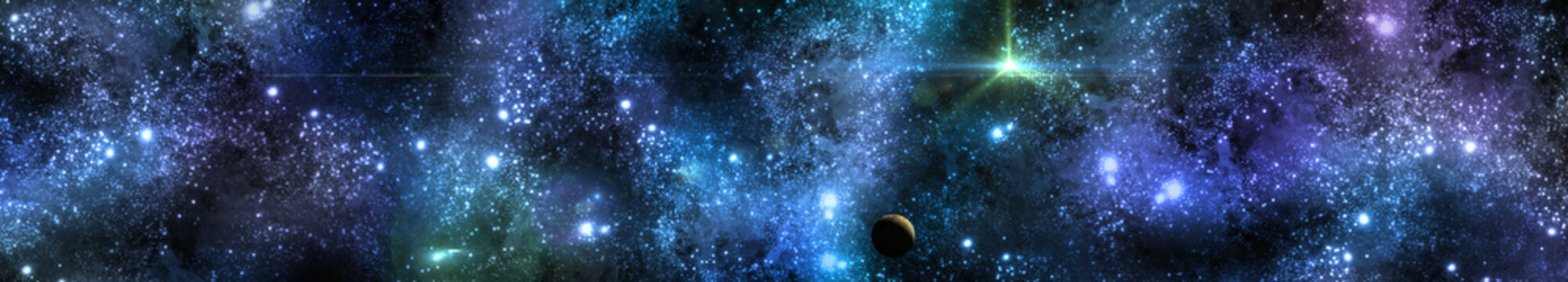 Fototapeta panorama of stars, banner, 3D rendering