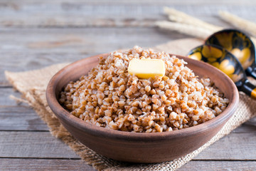 Buckwheat porridge with butter - healthy eating