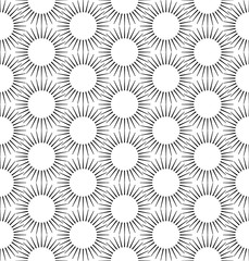 Vector seamless pattern. Black and white Repeating geometric circle pattern