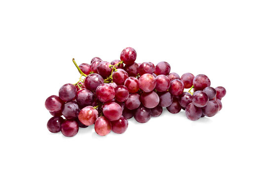 Red grapes are a delicious bunch on a white background. clipping path