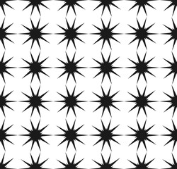 Vector seamless pattern. Black and white Repeating geometric star pattern