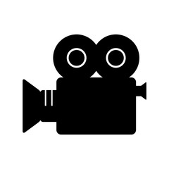 Movie camera vector icon, isolated object on white background