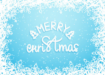 Merry Christmas snowy background with snowflakes. Vector eps10