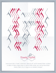 Abstract wavy lines rhythm pattern for use in graphic and web design. Vector technology flyer template.