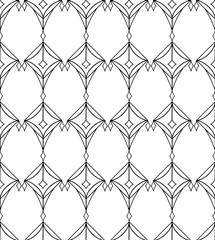 Fototapeta premium Vector seamless pattern. Black and white Repeating geometric pattern