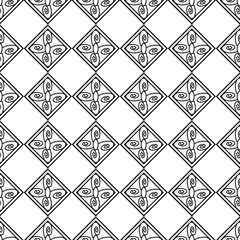 Vector seamless pattern. Black and white Repeating geometric pattern