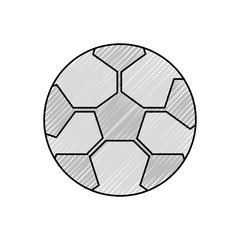 Fototapeta premium flat line colored soccer ball doodle over white background vector illustration