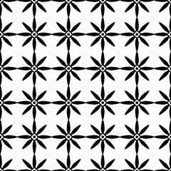 Vector seamless pattern. Black and white Repeating geometric star pattern