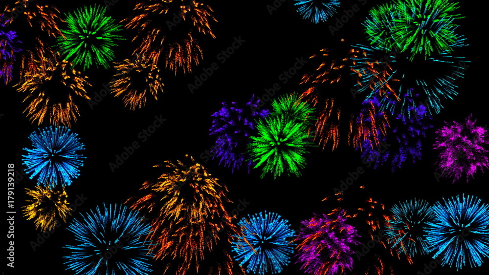 Aufkleber abstract background with fireworks. digital illustration. 3d rendering