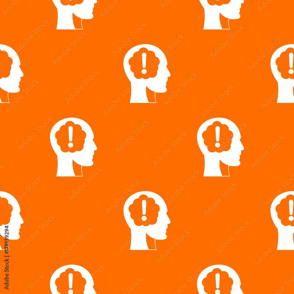 Poster head with exclamation mark inside pattern seamless