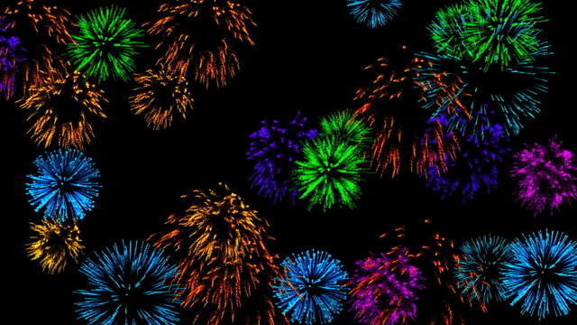 Abstract background with fireworks. Digital illustration. 3d rendering