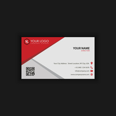 Modern Creative and Clean Business Card Template with Red Black color