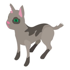 Street cat icon, isometric 3d style
