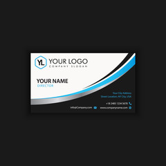 Obraz premium Modern Creative and Clean Business Card Template with blue dark color