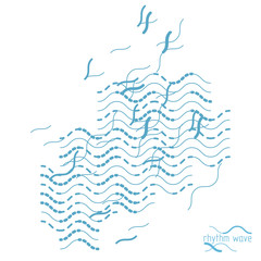 Futuristic abstract vector technology background. Abstract wavy lines pattern, art graphic illustration.