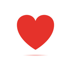 red heart design icon flat