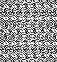 Vector seamless pattern. Black and white Repeating geometric pattern