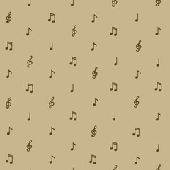 seamless sepia pattern with notes