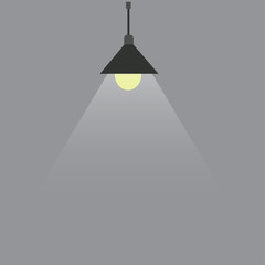 Black ceiling lamp. Vector.