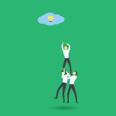 Business man and idea lemp, idea concept. vector illustration in flat style isolated from the background