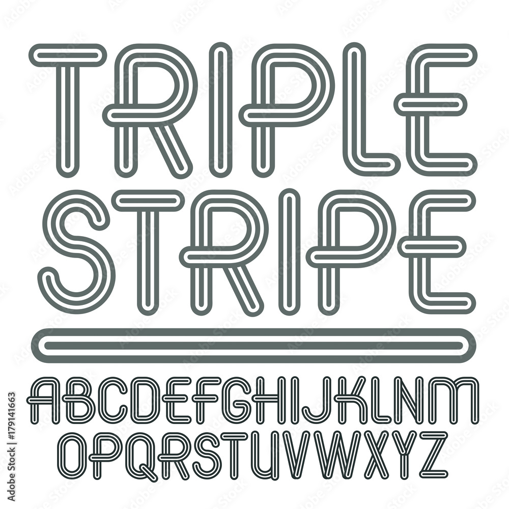 Poster set of trendy vector capital alphabet letters isolated. retro type font, script from a to z can be u