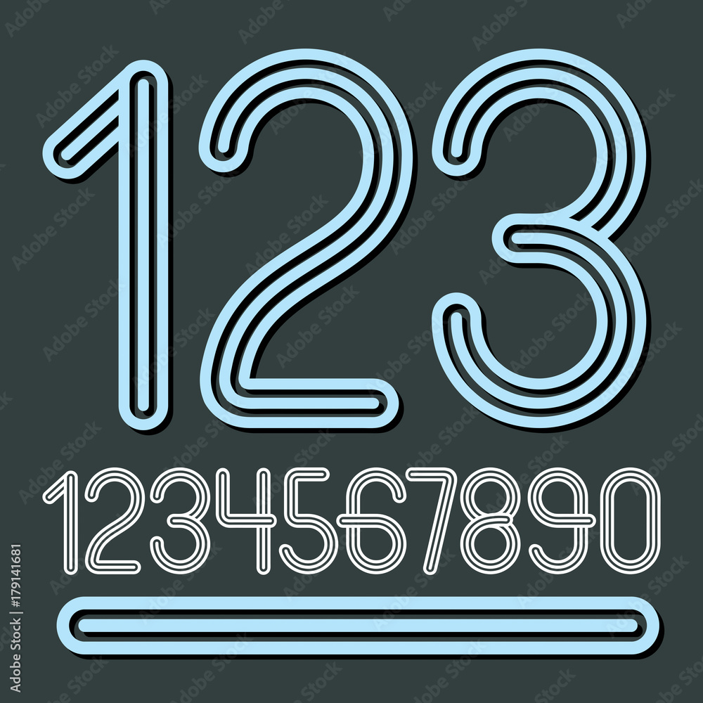 Poster vector trendy numbers collection. retro numerals from 0 to 9 best for use in poster creation. create