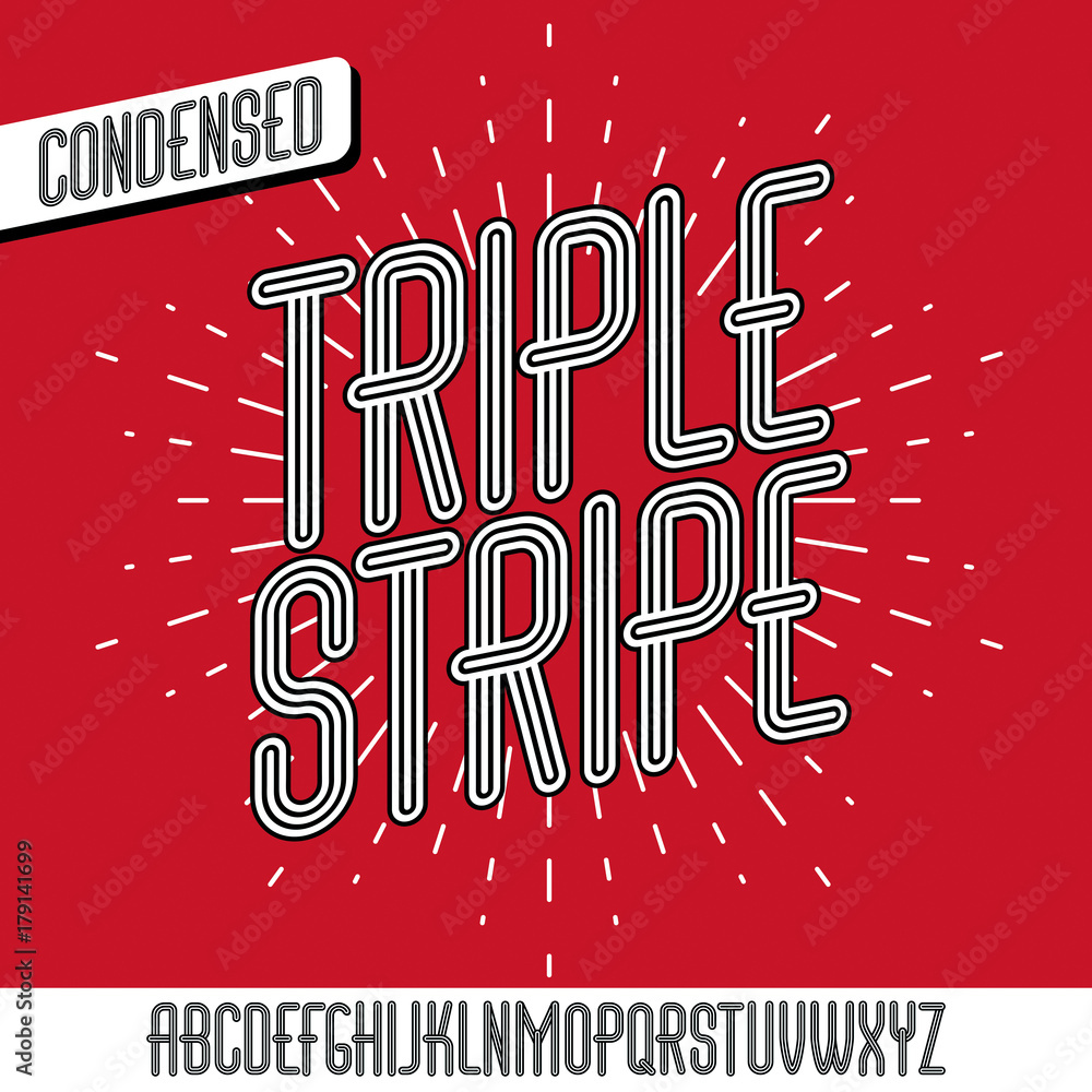 Fototapete vector funky capital english alphabet letters collection. cool condensed font, script from a to z ca