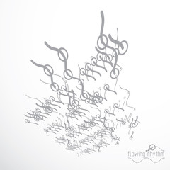 Abstract wavy lines rhythm pattern. Vector technical background, artistic graphic illustration.