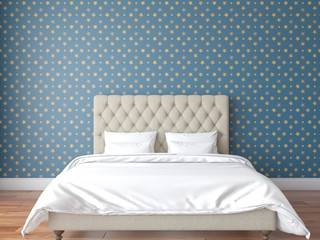 Mock up scene, 3d render, bedroom, interior