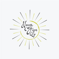 Never Give Up Logo Vector Template Design