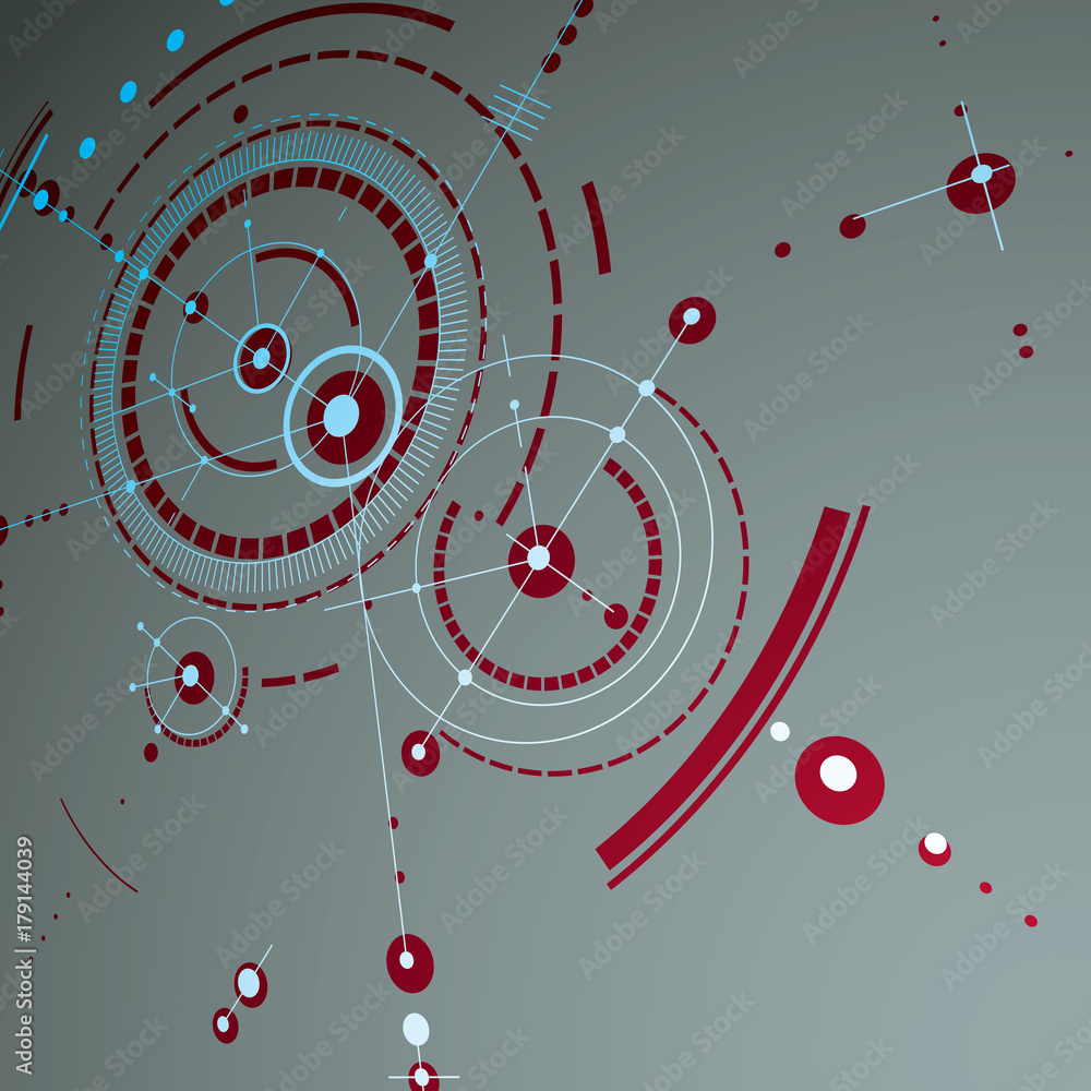 Aufkleber 3d vector abstract background created in bauhaus retro style. red modern geometric composition can b