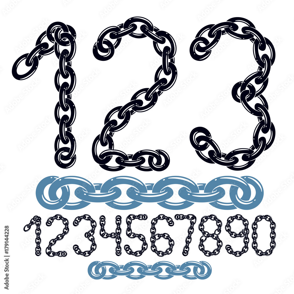 Poster vector modern numbers collection. trendy numbers for use as poster design elements. created using co