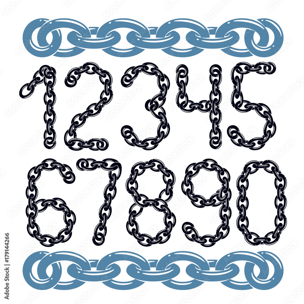 Poster vector modern numbers collection. trendy numbers for use as poster design elements. made with iron c