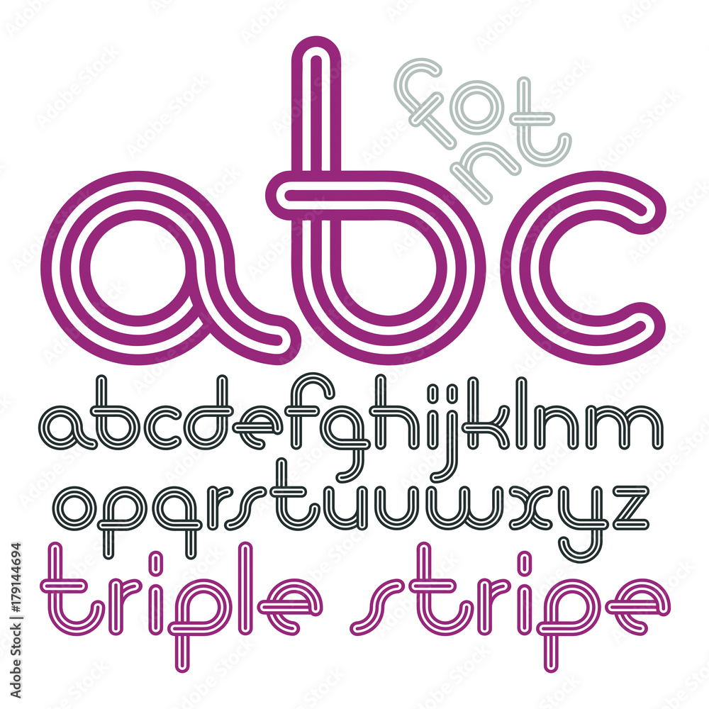 Poster vector lowercase funky disco alphabet letters, abc set. trendy font, typescript for use in logo crea