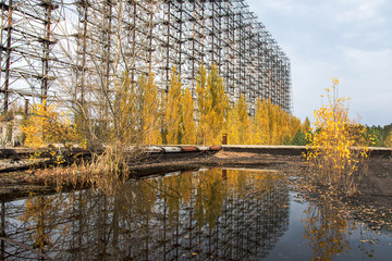 Large antenna field. Soviet radar system 