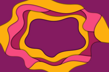 Abstract paper cut background. Colorful fluid background with paper cut texture for business presentation, flyer