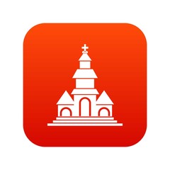 Church icon digital red